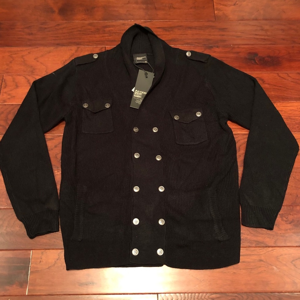 AKCESS MENS CARDIGAN NWT BLACK 2XL